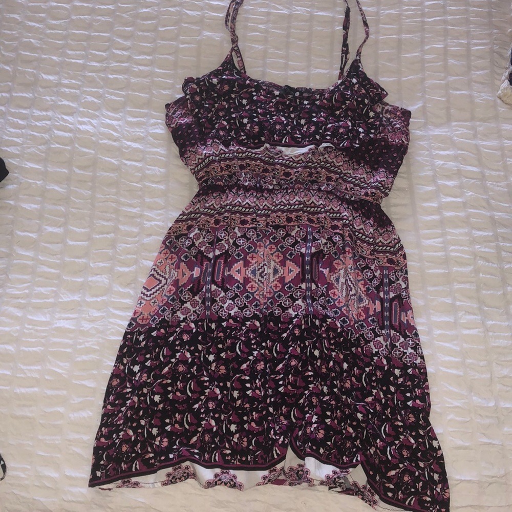 Pink pattern midi dress